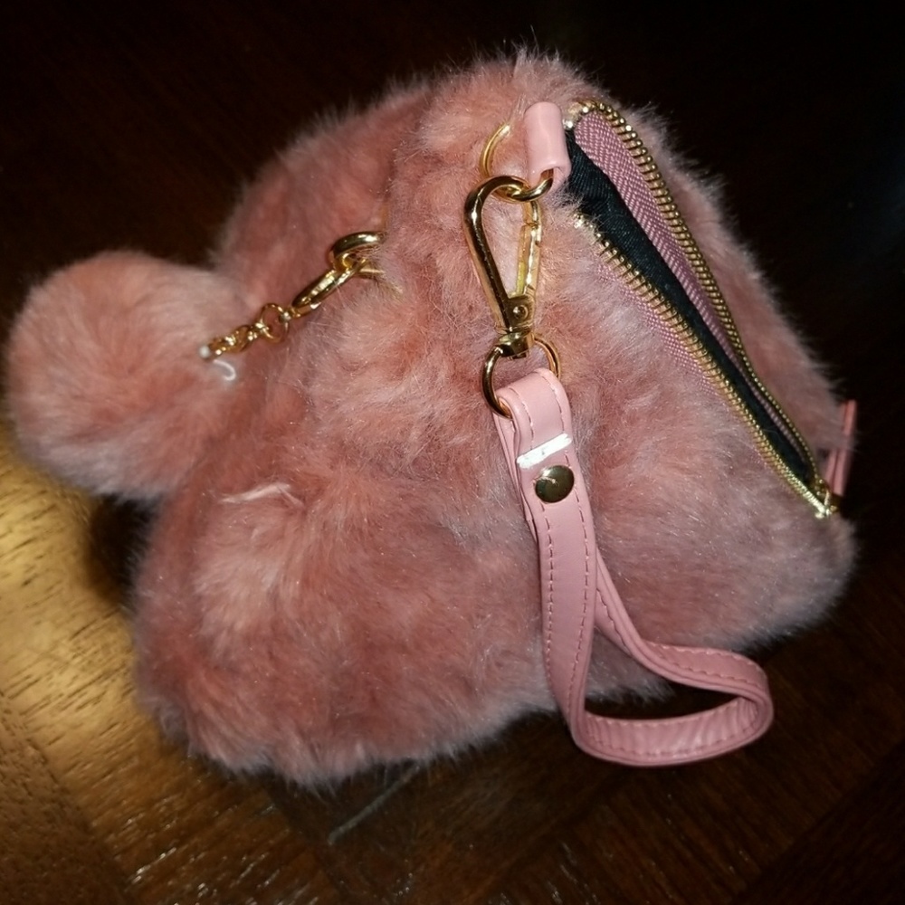 Pink Pyramid Fur Purse - Picture 3 of 4